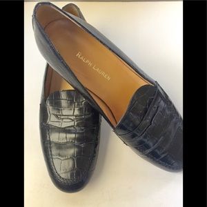 Ralph Lauren “Alligator” Leather Penny Loafers 7.5